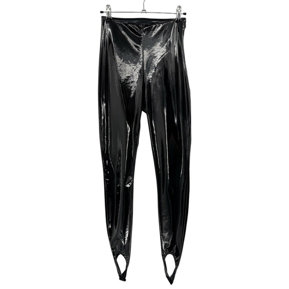 AMINA MUADDI X WOLFORD Latex Stirrup Legging Pant in Black Size US 6 - Picture 6 of 16